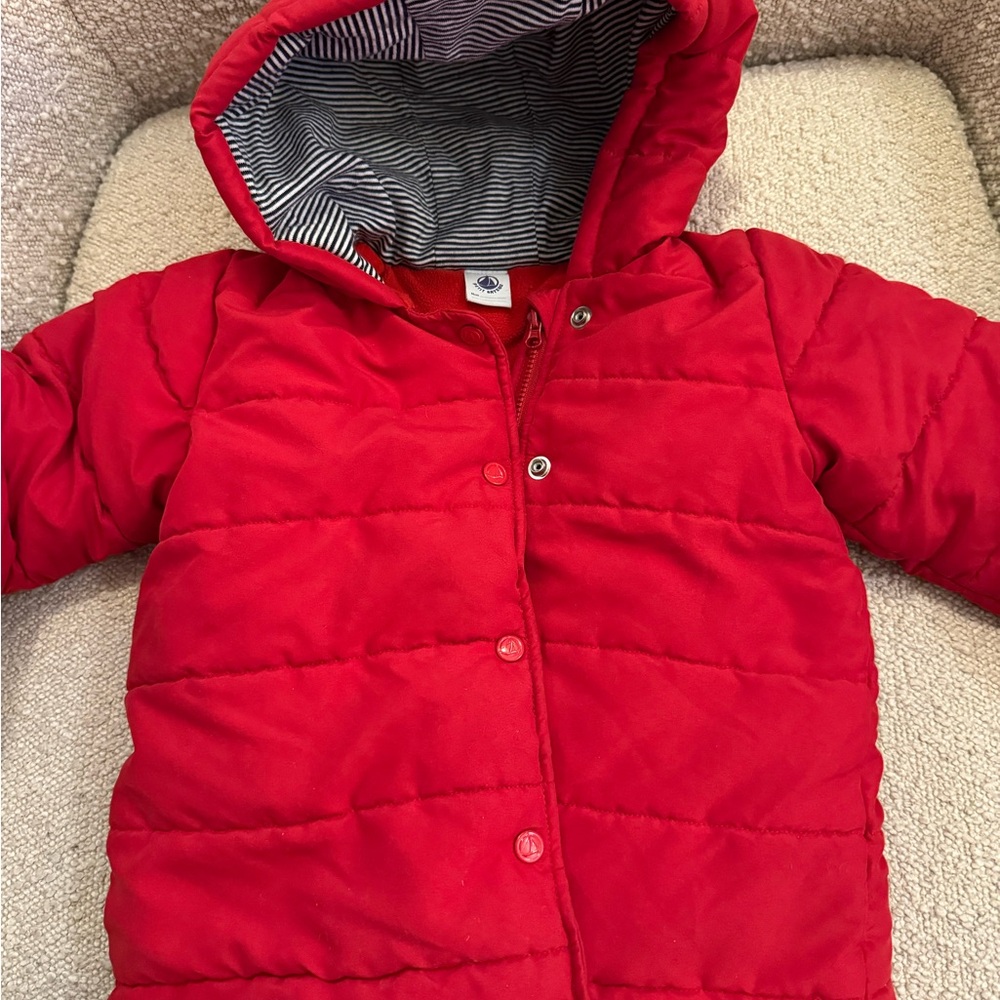Petit Bateau Puffy Winter Jacket with Bear Ears Baby/Toddler 24 Months